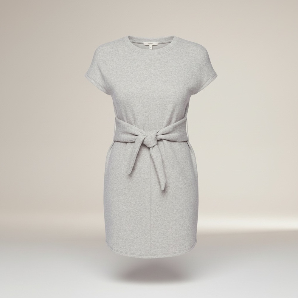 Athleta Women’s Embrace Tie Sweatshirt Dress Size Small Gray Cotton - Picture 5 of 12